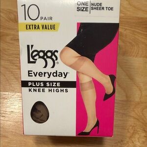 L'eggs Everyday Plus Size Knee Highs - Nude